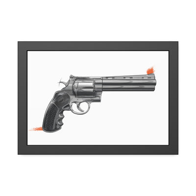 Stainless .44 Mag Revolver Painting - Just The Piece - Black Frame - Value Collection