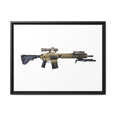 German 7.62x51mm AR10 Battle Rifle Painting - Just The Piece - Black Framed Wrapped Canvas - Value Collection