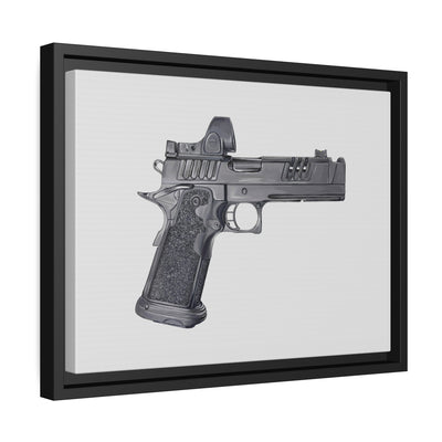 2011 Delta Pistol Painting - Just The Piece - Black Framed Wrapped Canvas - Value Collection