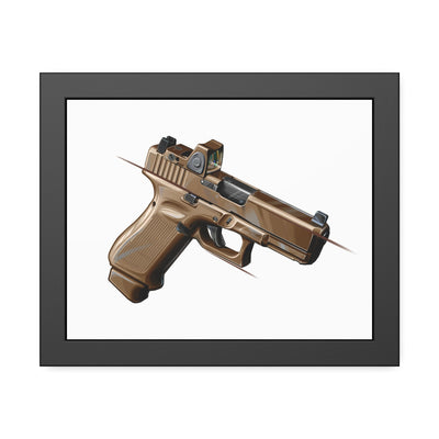 The Last Resort - OG Tan Poly Pistol Painting - Just The Piece - Black Frame - Value Collection