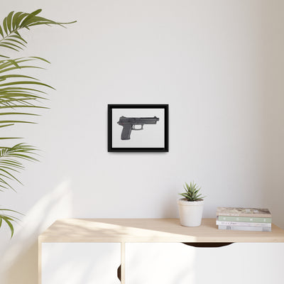 Tactical .45 ACP Poly Pistol Painting - Just The Piece - Black Framed Wrapped Canvas - Value Collection