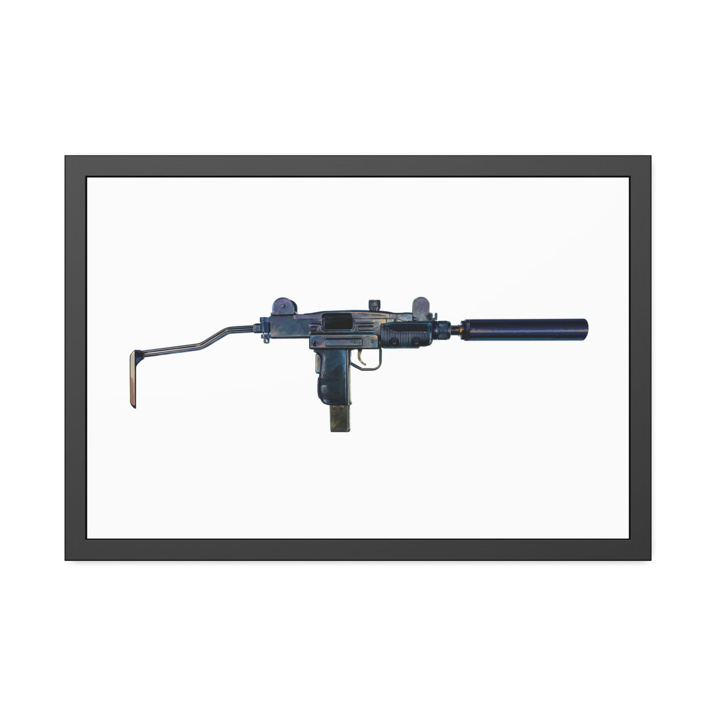 The Miniature Menace - Full Auto Subgun Painting - Just The Piece - Black Frame - Value Collection