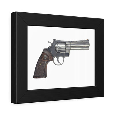 Wood & Stainless .357 Magnum Revolver Painting - Just The Piece - Black Frame - Value Collection