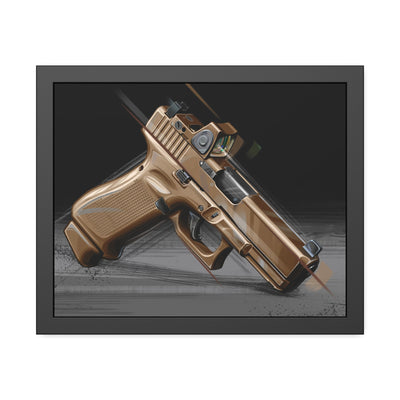 The Last Resort - OG Tan Poly Pistol Painting - Black Frame - Value Collection