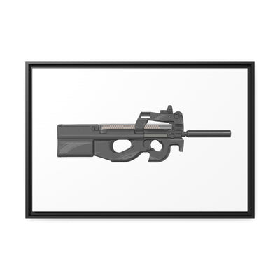 Secret Service Subgun - Bullpup 5.7x28mm Painting - Black Framed Wrapped Canvas - Value Collection