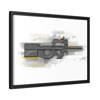 Secret Service Subgun - Bullpup 5.7x28mm Painting - Black Framed Wrapped Canvas - Value Collection