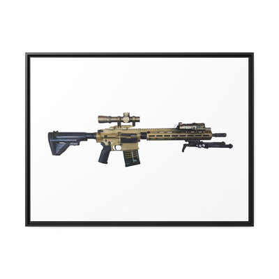 German 7.62x51mm AR10 Battle Rifle Painting - Just The Piece - Black Framed Wrapped Canvas - Value Collection