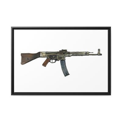 WWII German Assault Rifle - Just The Piece - Black Framed Wrapped Canvas - Value Collection