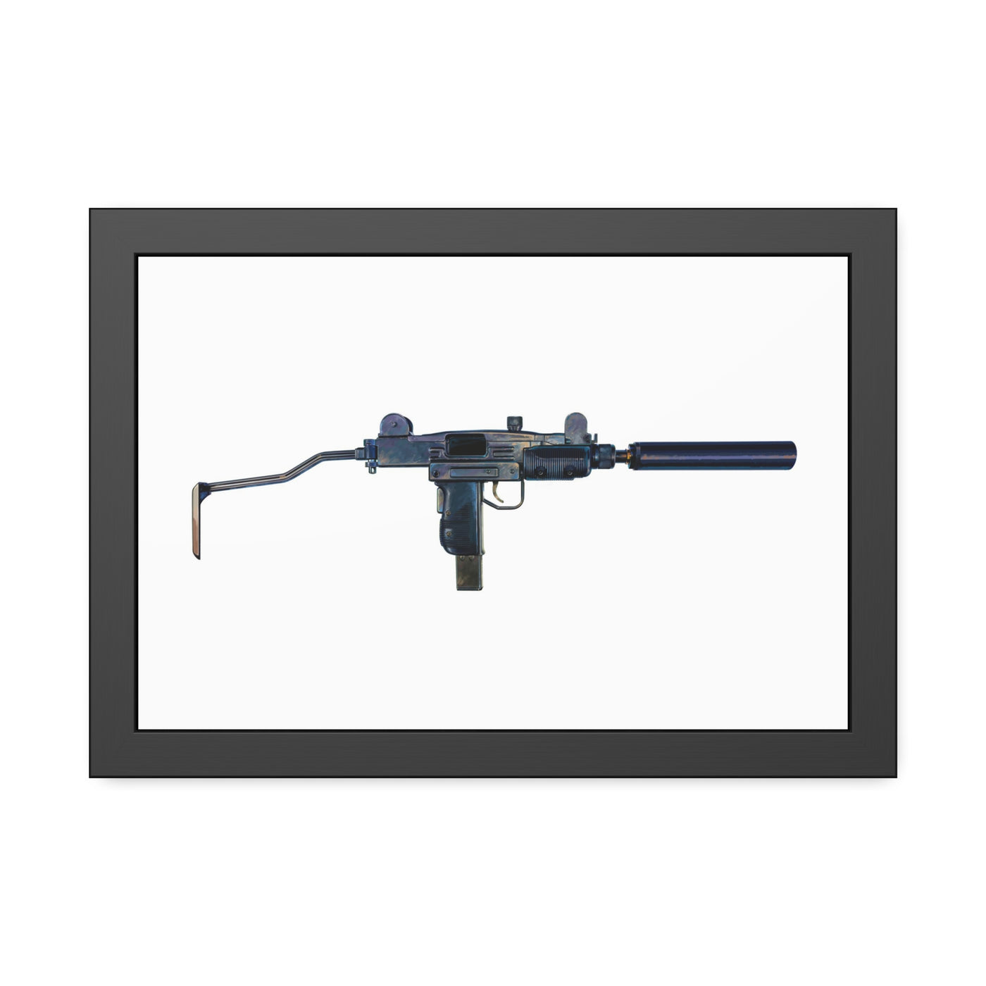 The Miniature Menace - Full Auto Subgun Painting - Just The Piece - Black Frame - Value Collection