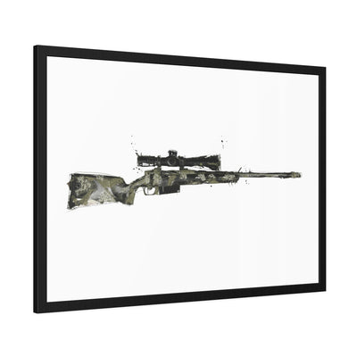 The Harvester - Long Range Hunting Rifle Painting - Just The Piece - Black Frame - Value Collection