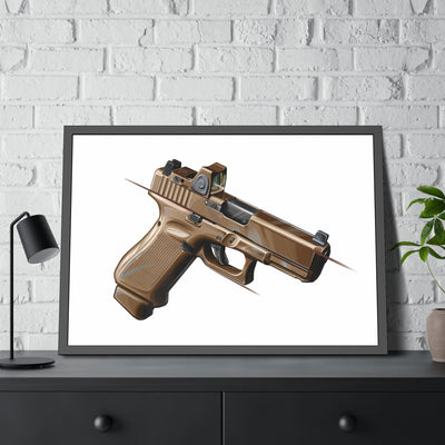 The Last Resort - OG Tan Poly Pistol Painting - Just The Piece - Black Frame - Value Collection