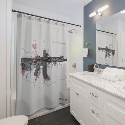 Defending Freedom - Washington - AR-15 State Shower Curtains - Colored State