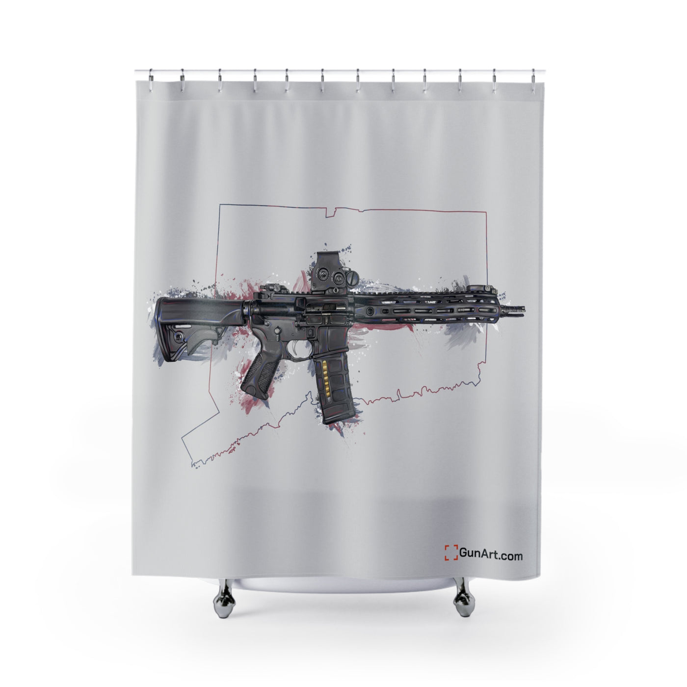 Defending Freedom - Connecticut - AR-15 State Shower Curtains - Colored State