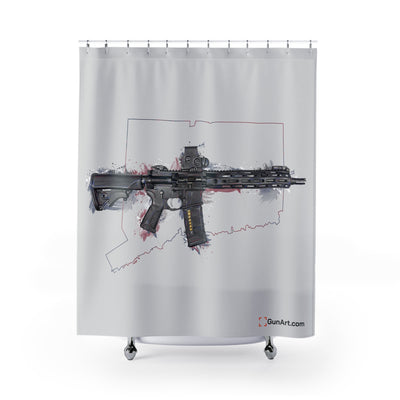 Defending Freedom - Connecticut - AR-15 State Shower Curtains - Colored State