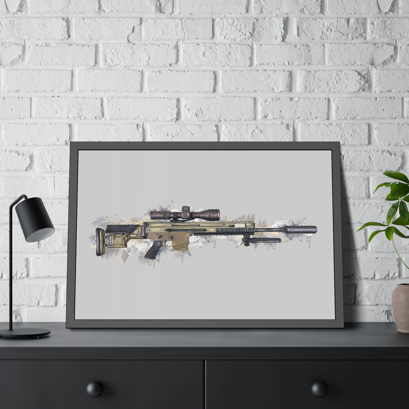 Socom Sniper Rifle Painting - Black Frame - Value Collection