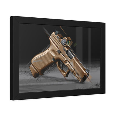 The Last Resort - OG Tan Poly Pistol Painting - Black Frame - Value Collection