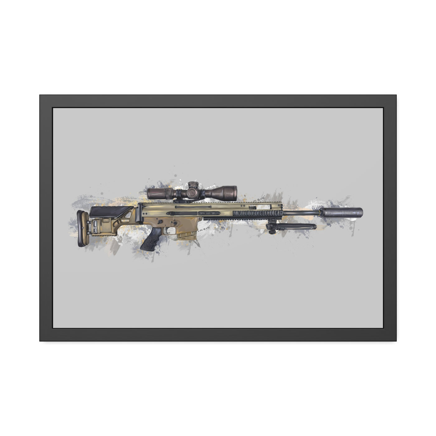 Socom Sniper Rifle Painting - Black Frame - Value Collection