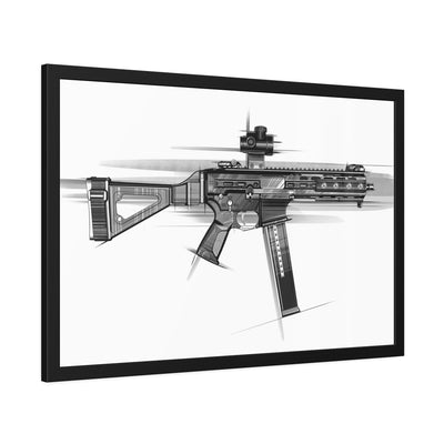 .45 Cal SMG Painting - Black Frame - Value Collection