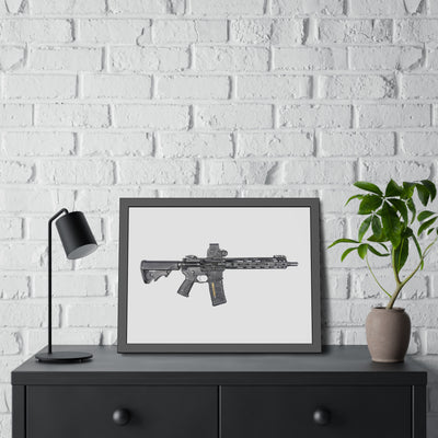 Defending Freedom - AR-15 State Painting - Just The Piece - Black Frame - Value Collection