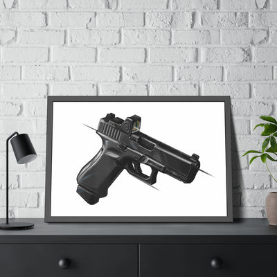 The Last Resort - OG Black Poly Pistol Painting - Just The Piece - Black Frame - Value Collection