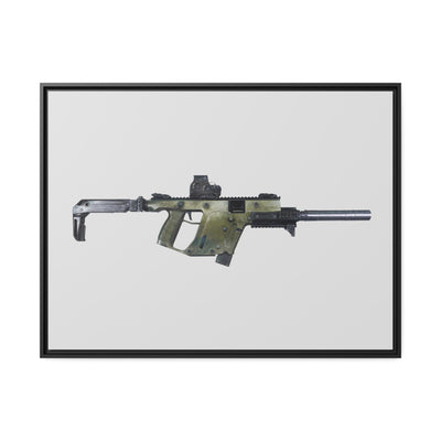 The Vindicator - Suppressed SMG Painting - Just The Piece - Black Framed Wrapped Canvas - Value Collection