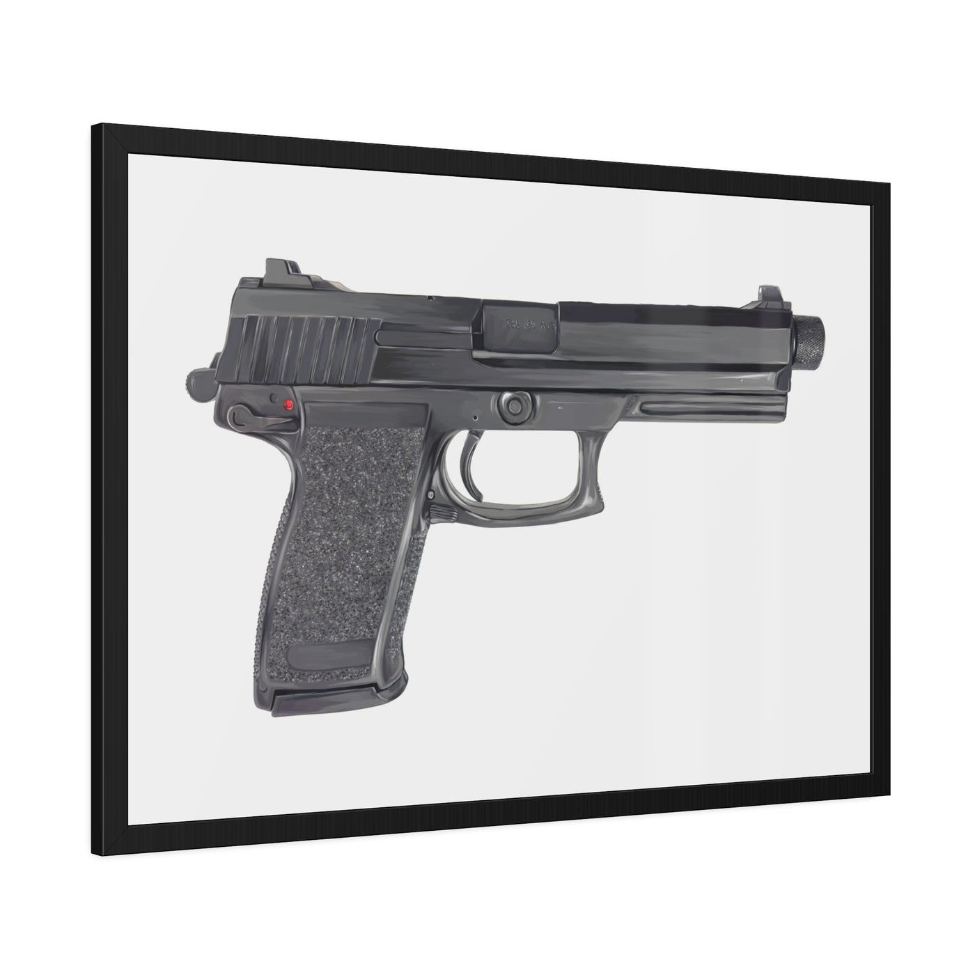 Tactical .45 ACP Poly Pistol Painting - Just The Piece - Black Frame - Value Collection