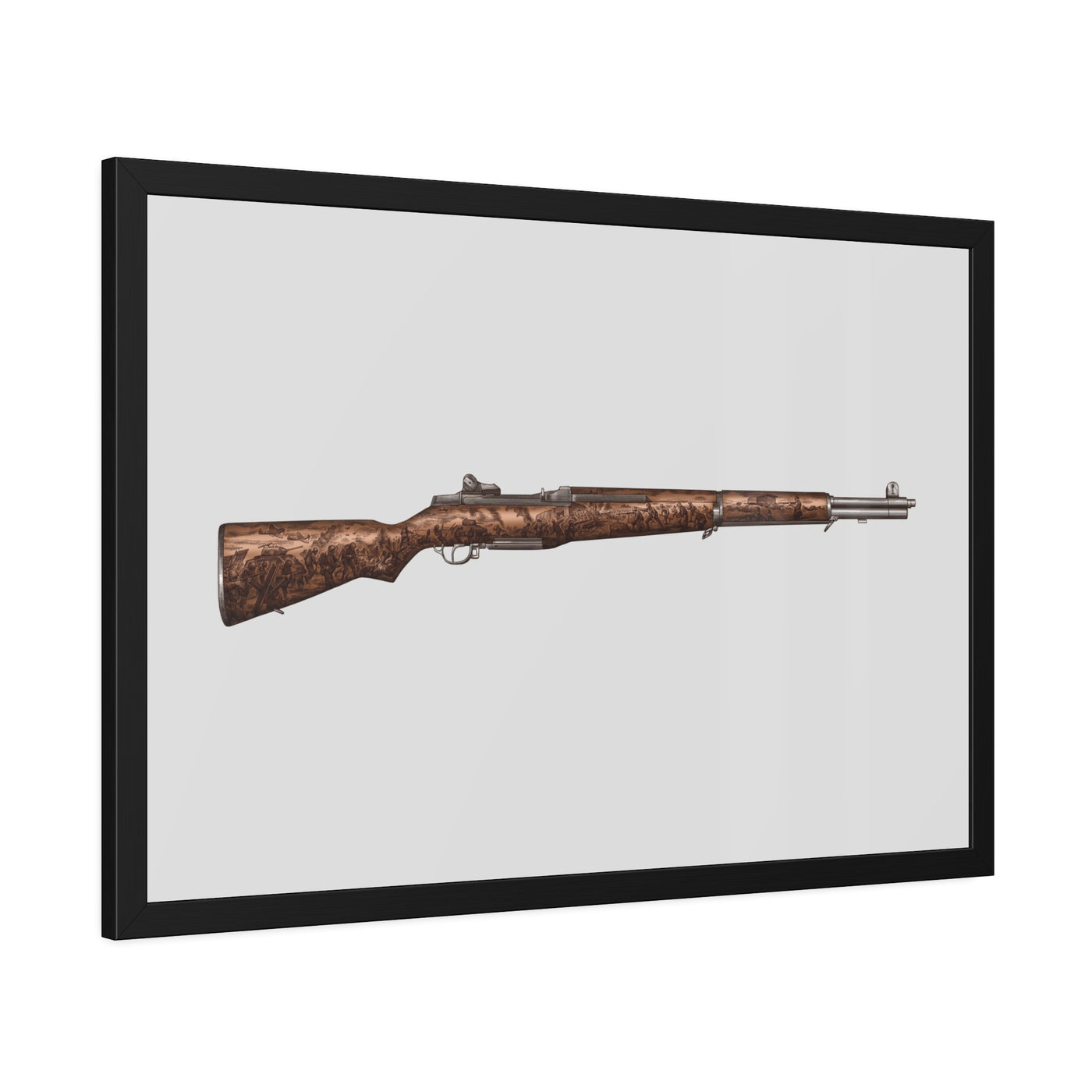 Honoring The Brave / M1 Garand / World War II D-Day Painting - Just The Piece - Black Frame - Value Collection