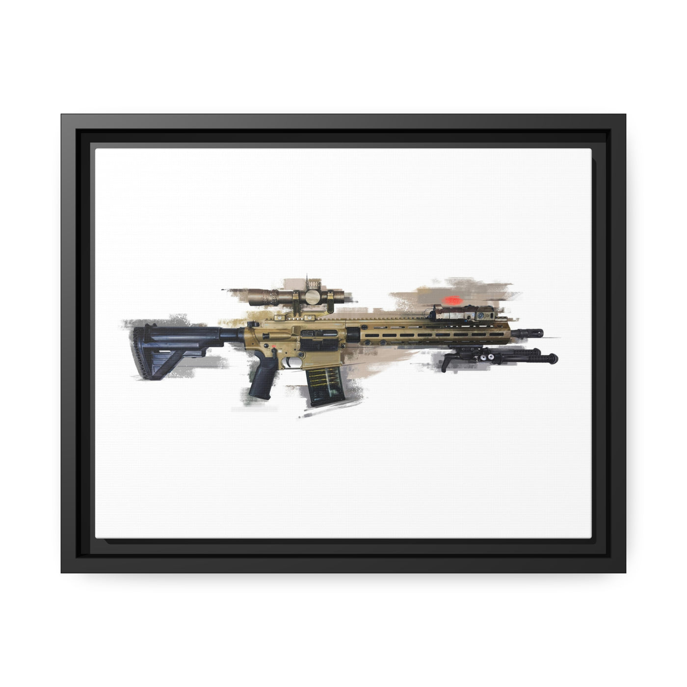 German 7.62x51mm AR10 Battle Rifle Painting - Black Framed Wrapped Canvas - Value Collection