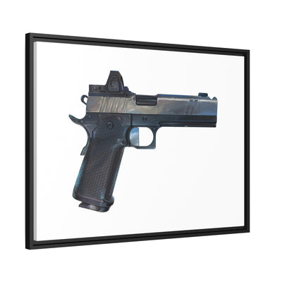 2011 Charlie - Pistol Painting - Just The Piece - Black Framed Wrapped Canvas - Value Collection