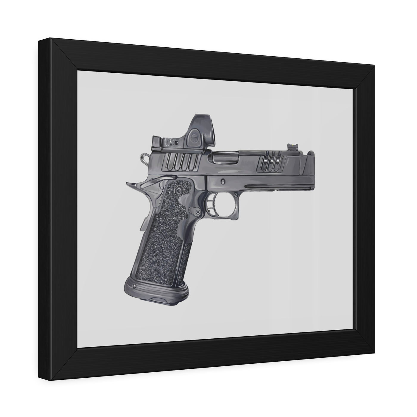 2011 Delta Pistol Painting - Just The Piece - Black Frame - Value Collection