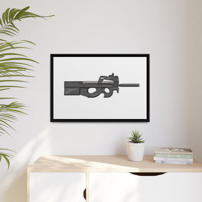 Secret Service Subgun - Bullpup 5.7x28mm Painting - Black Framed Wrapped Canvas - Value Collection