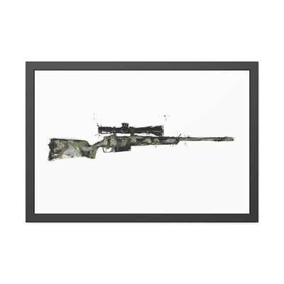 The Harvester - Long Range Hunting Rifle Painting - Just The Piece - Black Frame - Value Collection