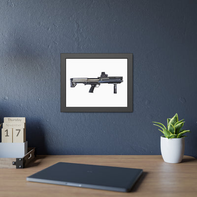 Tactical Bullpup Shotgun Painting - Just The Piece - Black Frame - Value Collection