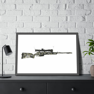 The Harvester - Long Range Hunting Rifle Painting - Just The Piece - Black Frame - Value Collection