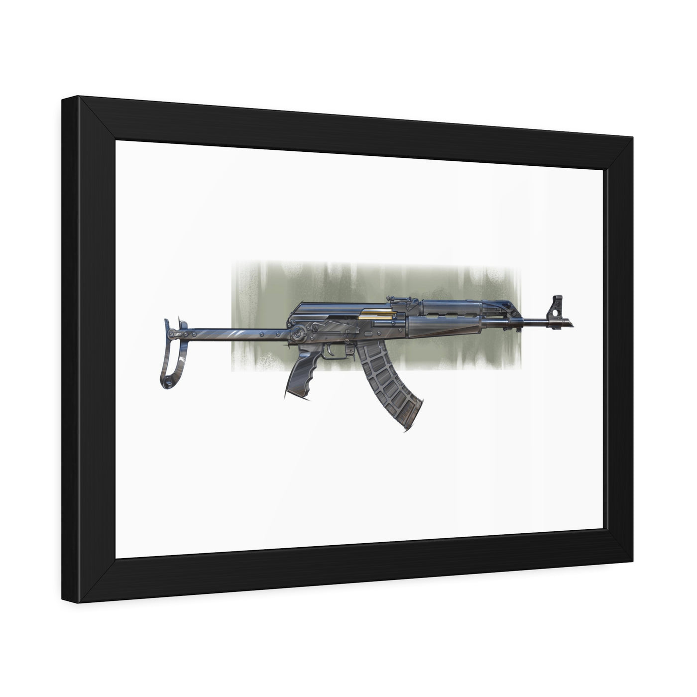 The Paratrooper / AK-47 Underfolder Painting - Black Frame - Value Collection