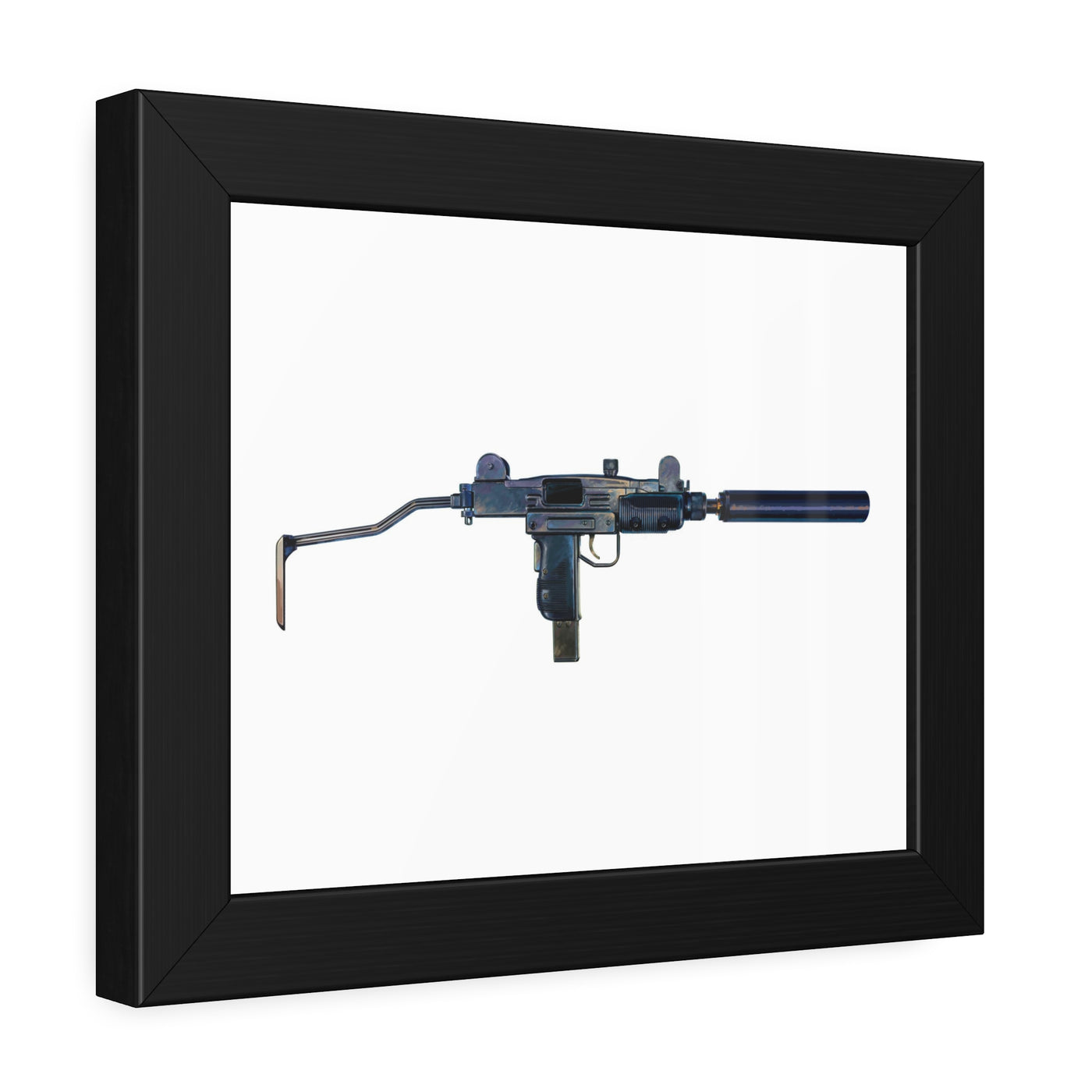 The Miniature Menace - Full Auto Subgun Painting - Just The Piece - Black Frame - Value Collection