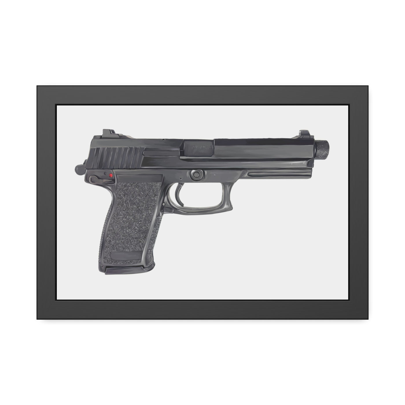 Tactical .45 ACP Poly Pistol Painting - Just The Piece - Black Frame - Value Collection