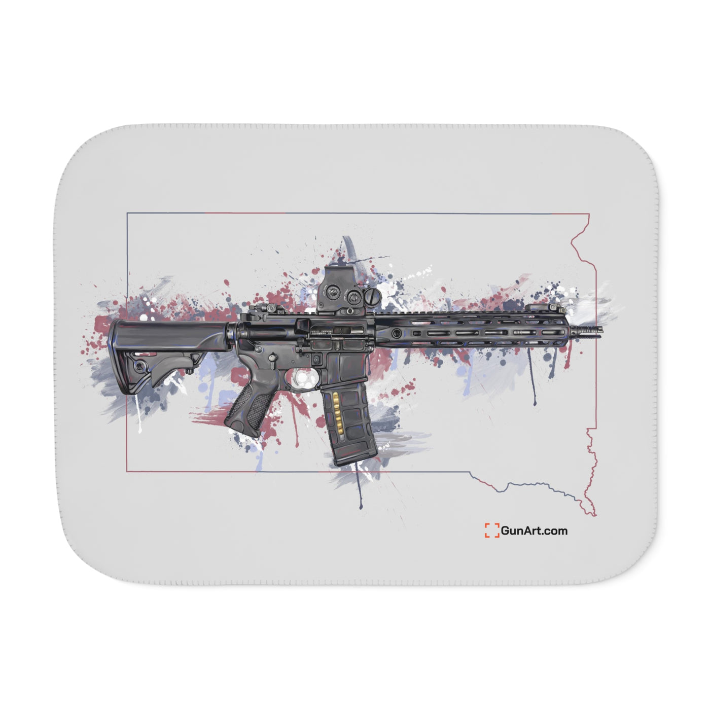 Defending Freedom - South Dakota - AR-15 State Sherpa Blanket - Colored State