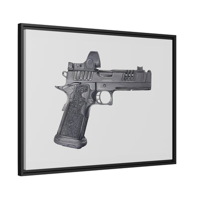 2011 Delta Pistol Painting - Just The Piece - Black Framed Wrapped Canvas - Value Collection