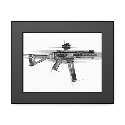 .45 Cal SMG Painting - Black Frame - Value Collection