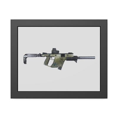 The Vindicator - Suppressed SMG Painting - Just The Piece - Black Frame - Value Collection