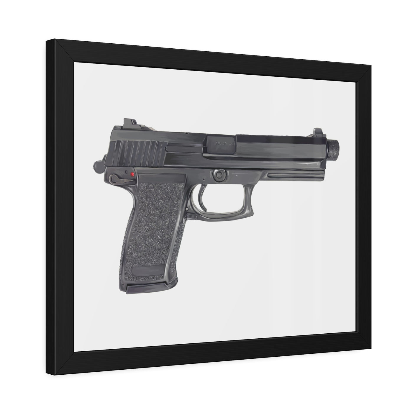 Tactical .45 ACP Poly Pistol Painting - Just The Piece - Black Frame - Value Collection