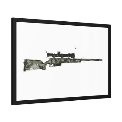 The Harvester - Long Range Hunting Rifle Painting - Just The Piece - Black Frame - Value Collection