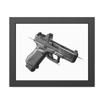 The Last Resort - OG Grey Poly Pistol Painting - Just The Piece - Black Frame - Value Collection