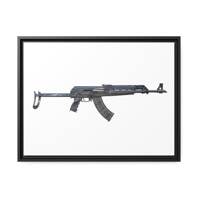 The Paratrooper AK-47 Painting - Just The Piece - Black Framed Wrapped Canvas - Value Collection