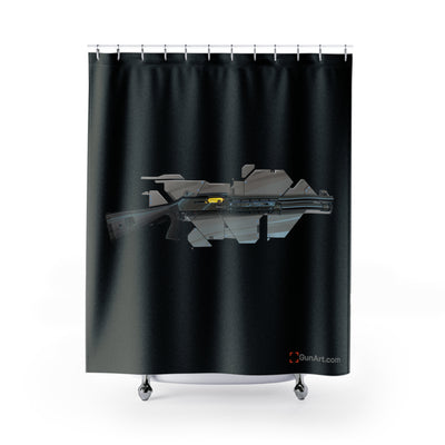 Special Ops Shotgun 12 Gauge Shower Curtains - Black Background