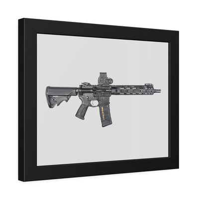 Defending Freedom - AR-15 State Painting - Just The Piece - Black Frame - Value Collection