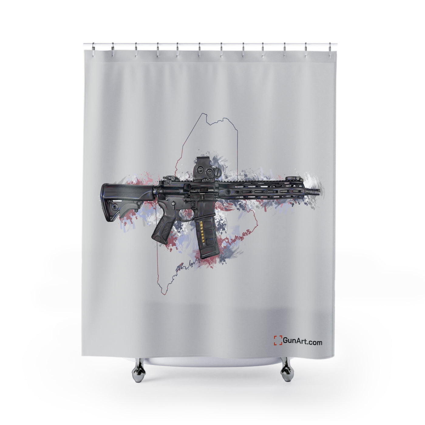 Defending Freedom - Maine - AR-15 State Shower Curtains - Colored State