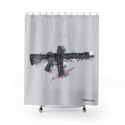 Defending Freedom - Maine - AR-15 State Shower Curtains - Colored State