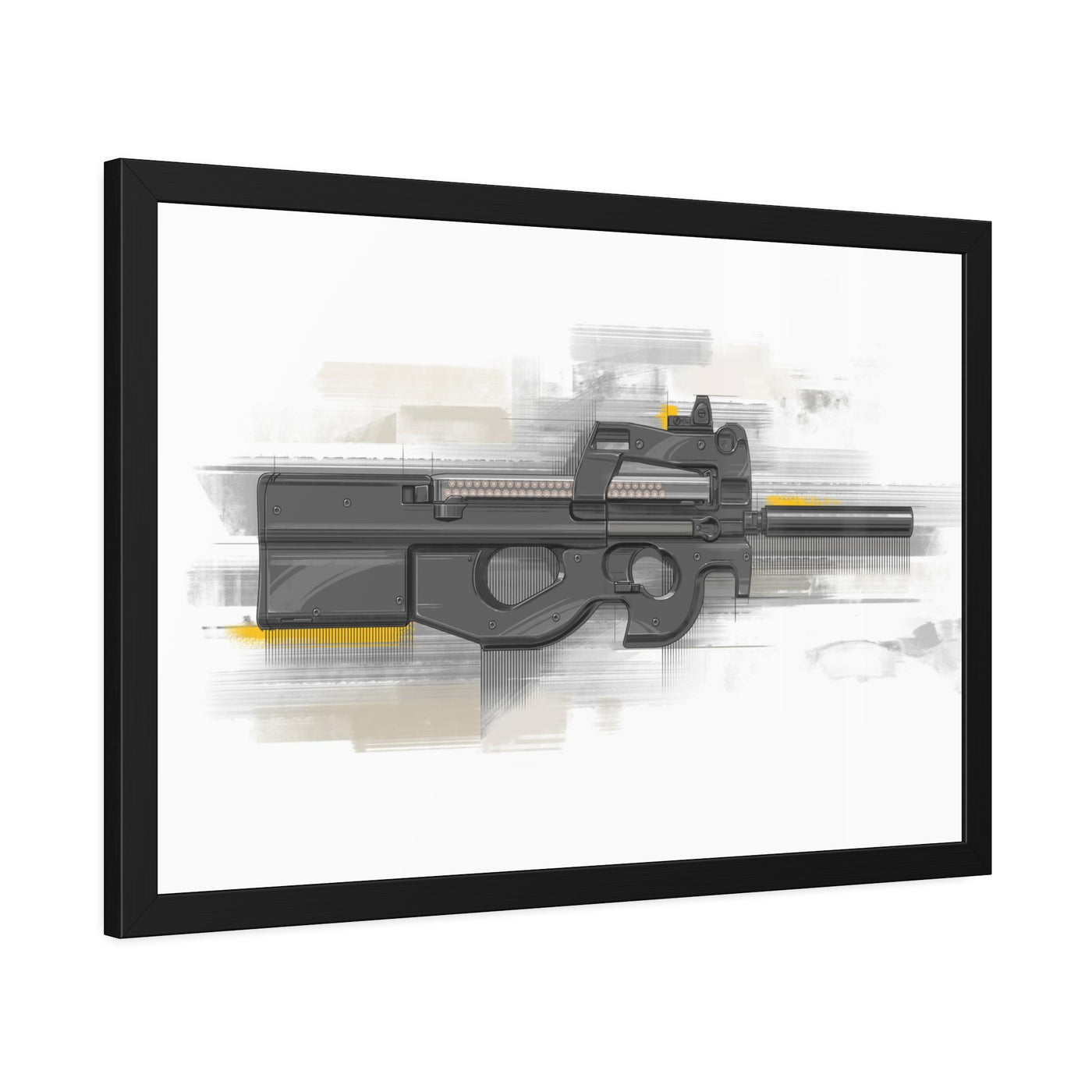 Secret Service Subgun - Bullpup 5.7x28mm Painting - Black Frame - Value Collection